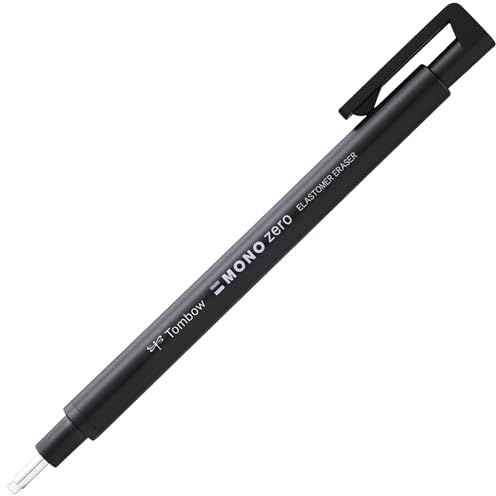 Tombow EH-KUR11 Präzisionsradierer MONO zero nachfüllbar runde Spitze, Durchmesser 2.3 mm, schwarz