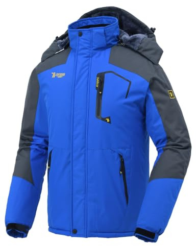 donhobo Skijacke Herren Winterjacke Wasserdicht Atmungsaktiv Softshelljacke | Winddicht Warme Fleece-Futter Funktionsjacke Verdickt Jacke Outdoor Wanderjacke Snowboardjacke mit Abnehmbare Kapuze