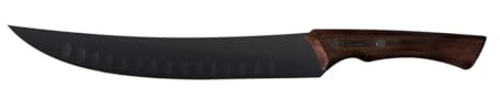 Tramontina CHURRASCO BLACK Fleischmesser, Kochmesser, Edelstahl, rostfrei, ergonomischer Griff, Kullenschliff, Klinge 24 cm, scharf & langlebig, ideal für Grill, BBQ & Küche