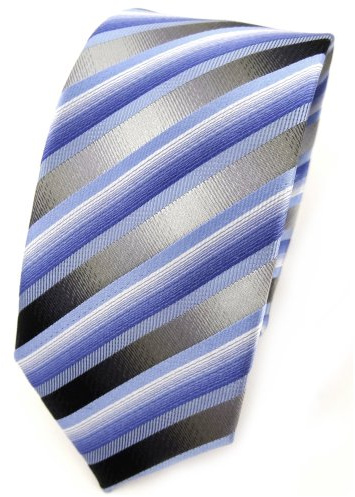 TigerTie - schmale Designer Seidenkrawatte in gestreift