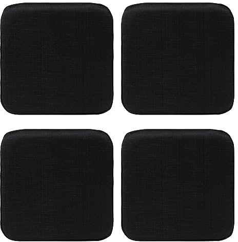 RACE LEAF Vierer-Set 40.5x40.5cm Memory Foam Slow Rebound Sitzkissen Indoor Household Sitzkissen wasserdichte Oberfläche, rutschfeste Unterseite Schwarz Black
