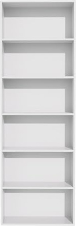 Garvis Home Bücherregal 6 Ebenen Weiß MDF Standregal
