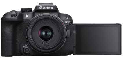 Canon EOS R10 Systemkamera + RF-S 18-45mm F4.5-6.3 is STM Zoomobjektiv (24.2 MP, 4K Videokamera, APS-C Sensor, Kamera mit Deep Learning AF II, STM, WLAN, Bluetooth, ideal für Content Creator)