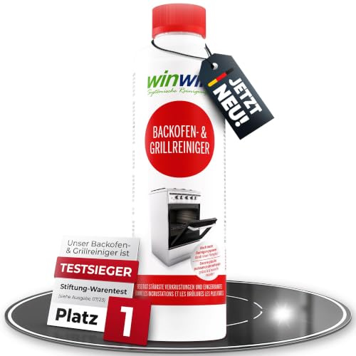 winwinCLEAN® Backofenreiniger & Grillreiniger I Starker Intensivreiniger | Testsieger Stiftung Warentest I Fettlöser für hartnäckige Ablagerungen I Backofen, Gasgrill, Ceranfeld I Original-1,0L