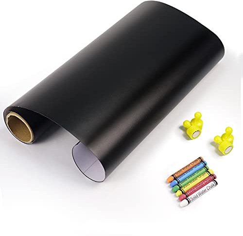 Tafelfolie Magnetisch Selbstklebend - 60 x 40cm, Inkl. Magnetfolie, 6 staublose Kreide, 4 Magneten