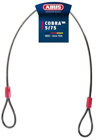 ABUS Schlaufenkabel Cobra 5/75 - Stahlseil mit Kunststoff ummantelt - Sicherung für Fahrrad- und Motorrad-Zubehör - 75 cm lang, 5 mm stark