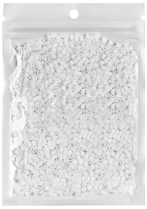 LIHAO Bügelperlen Set 2000 Bügelperlen 2,6mm Perlen Perlenspielzeug Steckperlen für Bügelperlen Platten Kinder Basteln DIY, weiß