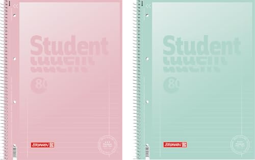 BRUNNEN Collegeblock Premium Student „Pastell“ A4 Pastellfarben