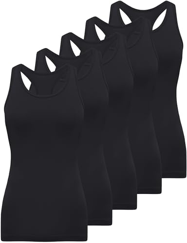 BQTQ 5 Stück Racerback Tank Tops Damen Yoga Tank Top Ringerrücken Oberteil Laufen Atmungsaktives Sports Tops