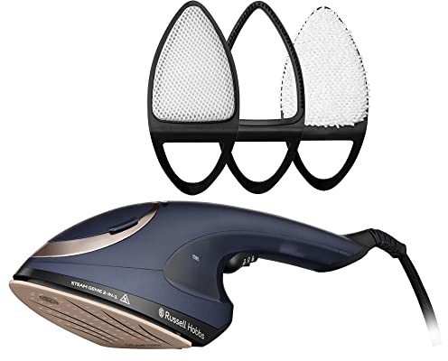 Russell Hobbs Bügeleisen Multi [Dampfglätter + Dampfbügeleisen] Steam Genie 2-in-1 (1700W, 20g/min Dampf, hitzebeständige Tasche,3 Aufsätze: Kleidung, Vorhänge, Polstermöbel) Reisebügeleisen 28370-56