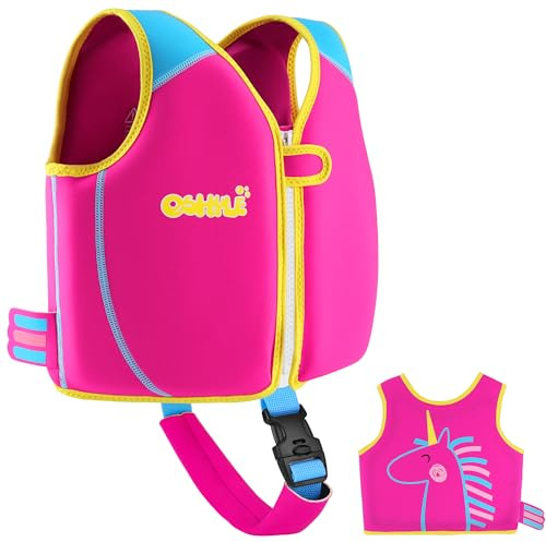 OSHYLE Schwimmweste Kinder, Neopren-Schwimmlernhilfe mit Sicherheitsgurt