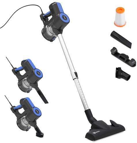 Akitas S12 kabelgebundener Staubsauger Handstaubsauger mit Kabel 2 in 1 beutelloser Staubsauger mit Deutscher Wessel Werk Kopfdüse geringes Gewicht