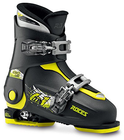 Roces Kinder Skischuhe Idea Up Größenverstellbar, Black-Lime, 30/35, 450491-018