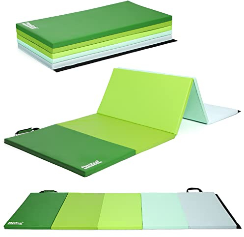 PhysKcal 5 Panel Wald Klappbare Weichbodenmatte Turnmatte Fitnessmatte Gymnastikmatte mit Tragegriffen, Sportmatte Spielmatte, Tumbling-Matte für Kinder, Polsterung für Activity Play