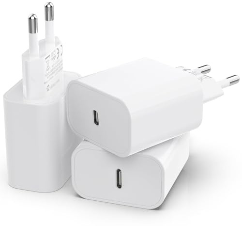 25W USB C Adapter, 3er Pack USB c ladegerät für iPhone 16 15 14 Plus Pro Max 13 12 11, Pad,PD 3.0 iPhone schnellladegerät, Ladestecker iPhone Power Adapter USB stecker Netzteil(Ohne Ladekabel)