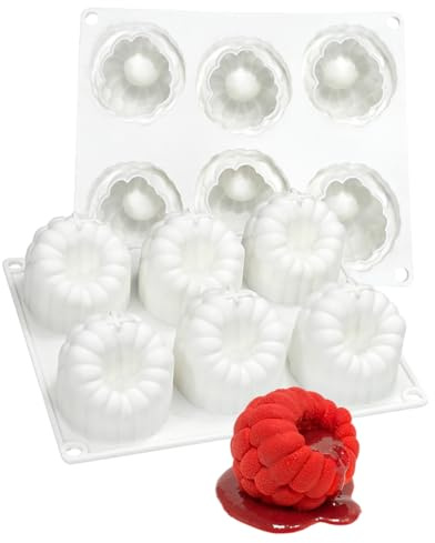 mostsom Silikon-Dessertform, 6 Mulden, Himbeer-Muster, Schokoladen-Mousse-Kuchenform, flexible Backform für Süßigkeiten, Gelee, Eiswürfel (B_ Himbeere)