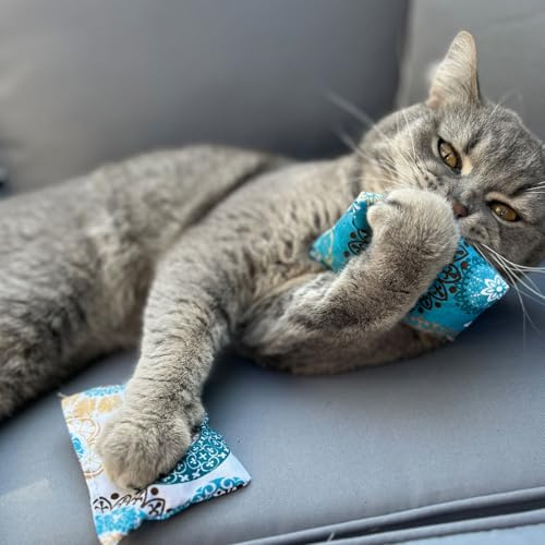 Aumüller Baldrian Schmusekissen für Katzen, 4er Set - Katzenspielkissen Baldini, Kissen aus Schmuseplüsch, Made in Germany