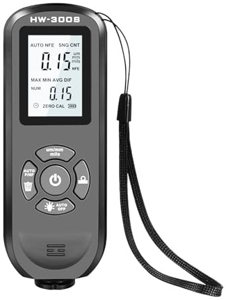 Lackmessgerät Lackdichte Messgerät Auto Lackdickenmessgerät für Auto Digitales Lackschichtdickenmessgerät Messbereich 0-2000UM (Schwarz)