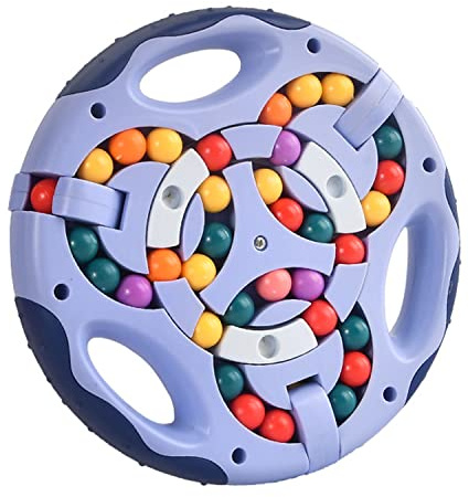 GERUI Rotierender Fingerwürfel Intelligenz Spiele | IQ Game Magic Bean Rotating Cube Spielzeug, Dekompression Puzzle Toys für Kinder Teens Erwachsene(Blau)