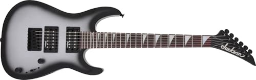 Jackson JS1X Dinky Minion Short-Scale Kinder-E-Gitarre, 24 Bünde | Kurze Metal-Gitarre für Anfänger, 24 Bünde, reisefreundlich, Metallic Silverburst, perfekt für kleine Shredder
