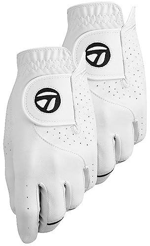 Taylormade Stratus Tech Golfhandschuh für Herren, Weiß, Größe S, 2 Stück