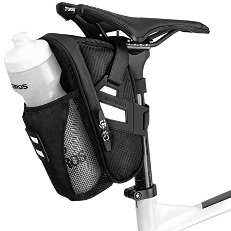 ROCKBROS Fahrrad Satteltasche Fahrradsitztasche mit Flaschenhalter für MTB Rennrad Wasserdicht Kratzfest Reflektierend mit/ohne Wasserflasche