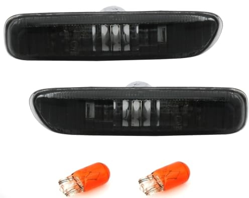 Seitenblinker Set für 3er BMW E46, nur bis Facelift. Ausführung: Schwarz | Aftermarket, Tuning, Ersatzteil, Vorfacelift, Smoke, inkl. Leuchtmittel WY5W,