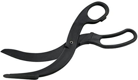 FACKELMANN Pizzaschere, Pizzaschneider aus Kunststoff, Schere für Beschichtete Bleche und Pfannen (Farbe: schwarz), Menge: 1 Stück