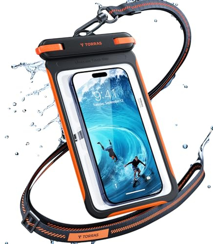 TORRAS Modell 2026 IPX8 Wasserdicht-Experte wasserdichte Handyhülle, [Touch-sensitiv unter Wasser], schwimmend, 100% Wasserdicht, für Strand, Schnorcheln, Schwimmen und Wassersport, 7.9, Schwarz