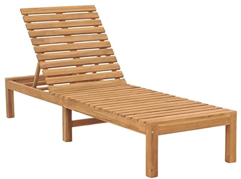 vidaXL Teak Massiv Sonnenliege Gartenliege Relaxliege Holzliege Gartenmöbel Liege Strandliege Saunaliege Freizeitliege Massivholzliege