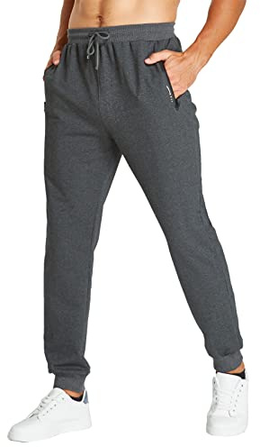 JustSun Jogginghose Herren Sporthose Baumwolle mit Reißverschlusstaschen