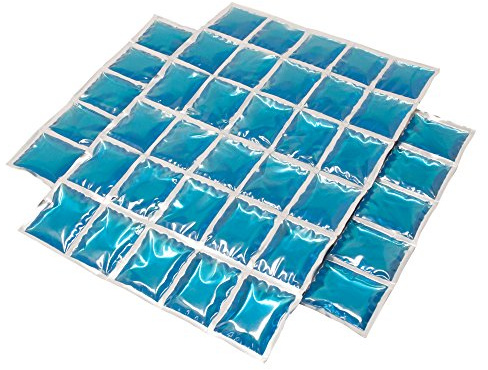 ToCi 4 x Kühlmatte 38 x 25 cm mit 30 Kühlzellen – Wiederverwendbares Kühlpad mit Kühlgel - Flexibles Coolpack als Kühlakku-Alternative für Kühltasche, Verletzungen & Sport - Kältekompresse