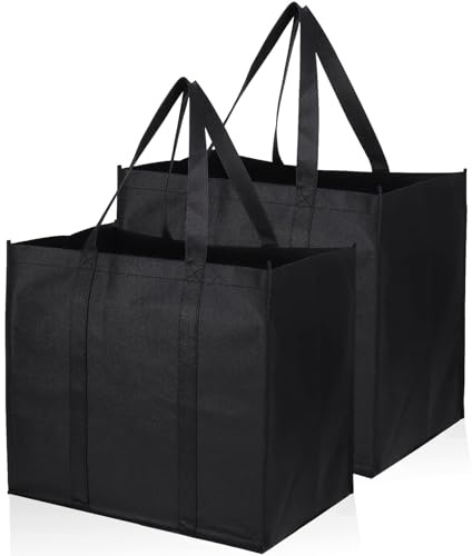 JOOTUEPO Einkaufstasche Faltbar, 2 Stück Große Wiederverwendbare Einkaufsbeutel, 41 x 33 x 26 cm Einkaufstasche mit langem Henkel, Tragetasche mit Henkel für Einkaufen und Travel Outdoor Camping