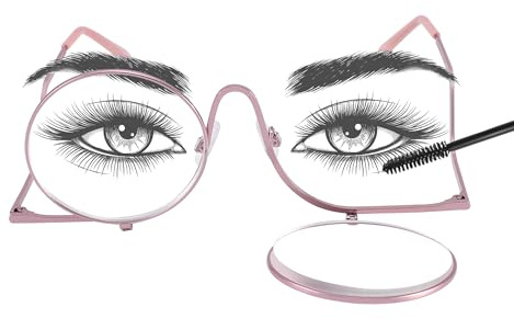 JOOX Make-up-Brille, rotierendes Glas, Augen-Kosmetikbrille für Frauen, Kosmetik-Lesebrille, vergrößert die Augen-Details.