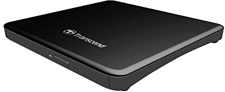 Transcend Schlankes DVD-Laufwerk Brenner, Mini-USB auf USB-A, Schwarz | Ultraschlankes, elegantes Design