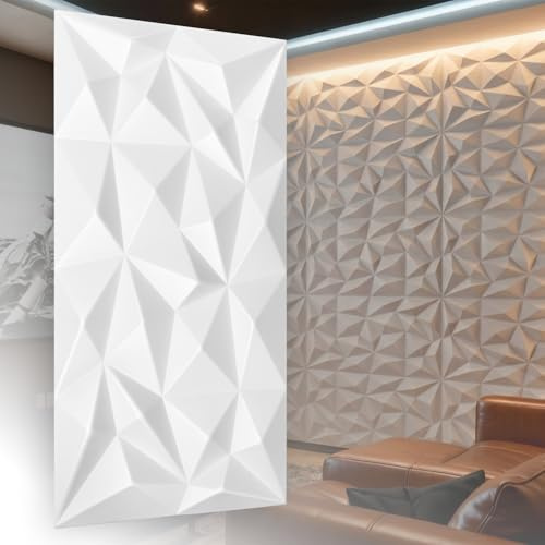 3D Paneele Polystyrol XPS Styropor – Moderne Wandverkleidung & Deckenpaneele – Wandpaneelen Leicht Flexibel 100 cm x 50cm / ‎‎18m² - 36 Stück (Weiß 03)