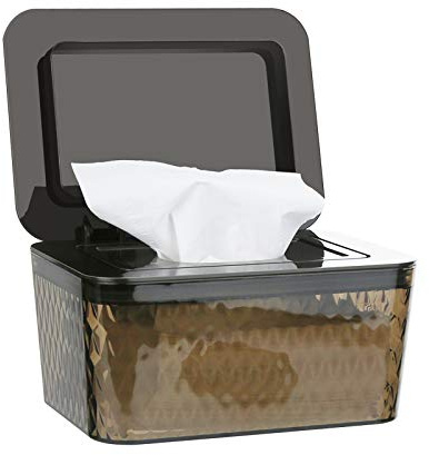 Whchiy Feuchttücher Box baby Boxen für Babypflegetücher BPA Frei Toilettenpapier Box mit Deckel Tissue Aufbewahrungskoffer für Zuhause und Büro (Braun Box)