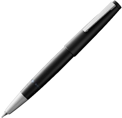 Lamy 2000 black Füller in Strichbreite F | Lamy Füller im robusten Gehäuse aus Polycarbonat – 14 kt. Goldfeder, partiell platiniert