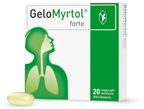 GeloMyrtol forte: Pflanzlicher Schleimlöser für akute und chronische Infektionen der oberen und unteren Atemwege mit Husten, Schnupfen und Druckkopfschmerz - ab 6 Jahren, 20 Kapseln