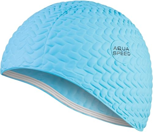 Aqua Speed Badekappe | Damen | Bademütze Aqua Fitness | auch für Lange Haare | Latex Bombastic & Tic TOC