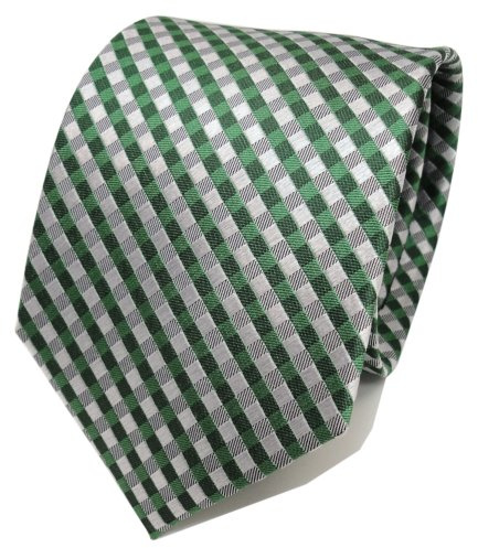 TigerTie Designer Seidenkrawatte in kariert - Breite 8 cm