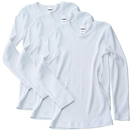 HERMKO 2830 3er Pack Kinder Langarm Unterhemd Mädchen + Jungen (Weitere Farbe) Bio-Baumwolle