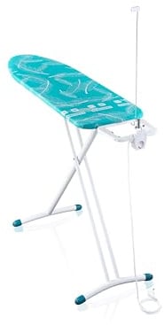 Leifheit Bügelbrett Air Board M Solid Plus, Bügelbezüge bis 120 x 38 cm | Ultraleichter Bügeltisch, höhenverstellbar 76-100 cm, mit Steckdose und Kabelhalter, für Bügeleisen und Dampfbügeleisen
