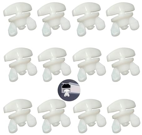 Skythrive Gardinen Feststeller 12 STK. Weiß Kunststoff für min. 10 x 6 mm Laufkammern Stopper mit Innenläufen Zwischenfeststeller Endstopfen Endfeststeller für Vorhangschiene Gardinenröllchen