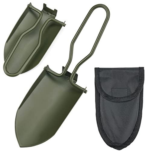 Klappspaten Gartenschaufel Klein,Mini Handschaufel Schaufel,Edelstahl klappbar mit Gürtel-Tasche,Faltschaufel Klappschaufel Klappspaten Überlebensschaufel Spaten für Garten Blumenkelle Camping Outdoor