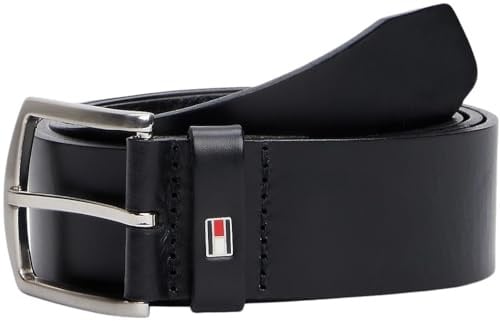 Tommy Hilfiger Herren Gürtel New Denton Belt 4.0 Ledergürtel, Schwarz (Black), 100 cm