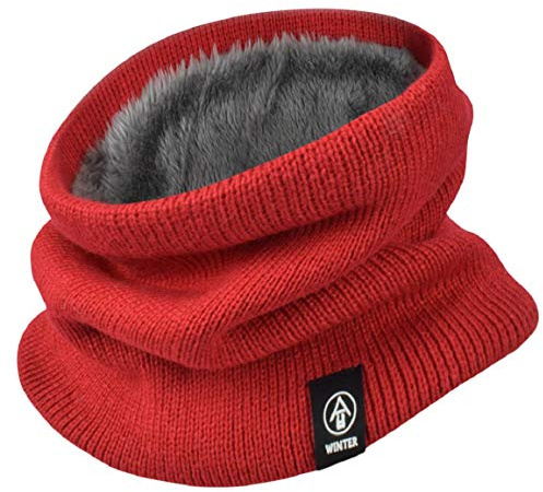 Yuson Girl Schlauchschal Damen Herren Winter Halsschlauch Dick Fleece Halswärmer Fleece Loop Schal Unisex Innenfutter Neckwarmer Multifunktionstuch Strickschal für Outdoor