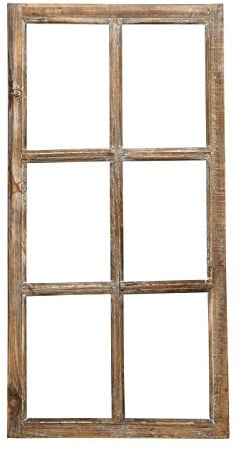 Fenster / Holzfenster Rahmen 43cm x 85cm Dekofensterrahmen braun Antik