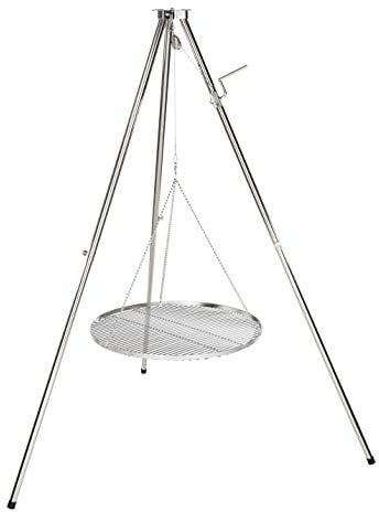 HeRo24 Edelstahl Dreibein Schwenker – Schwenkgrill Grillgestell (Edlestahl Rost 70cm)