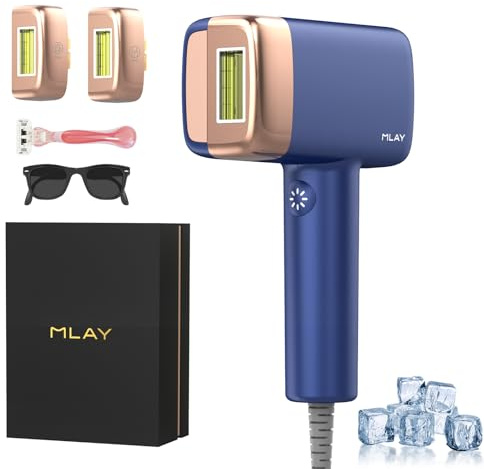 MLAY Laser IPL Geräte Haarentfernung - Leuchtet zweimal pro Sekunde auf 3-in-1 Kit Präzise Haarentfernung für jeden Teil Hair with Freezer Function Laser Hair Removal for Men, Women